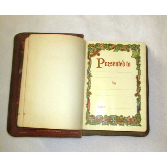 Vintage Holy Bible King James Version Leather Cover 12X8" Illustrated By Old Mas - Picture 3 of 12